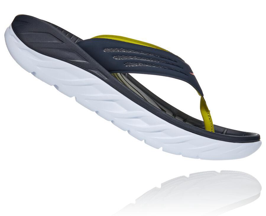 Hoka One One Ora Recovery Flip Sandaler Herr - Marinblå/Vita - BKTPV-9340